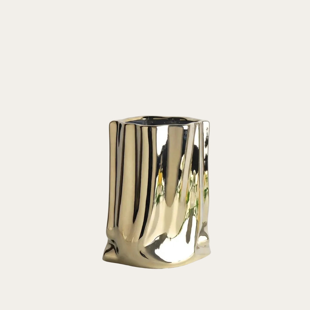 Sculptural Ruffled Ceramic Vase