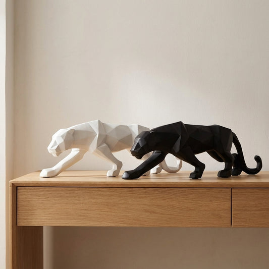 Modern Abstract Resin Panther Sculpture
