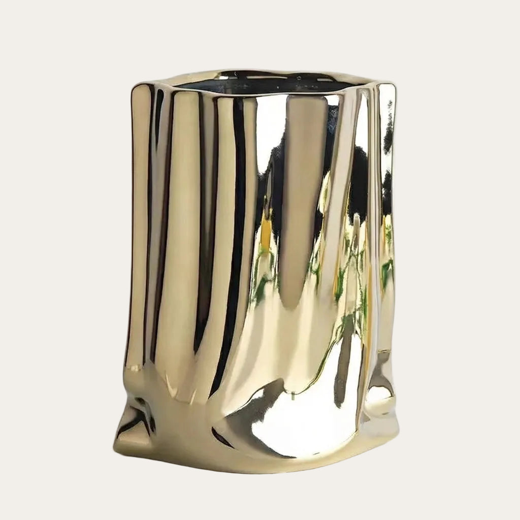 Sculptural Ruffled Ceramic Vase