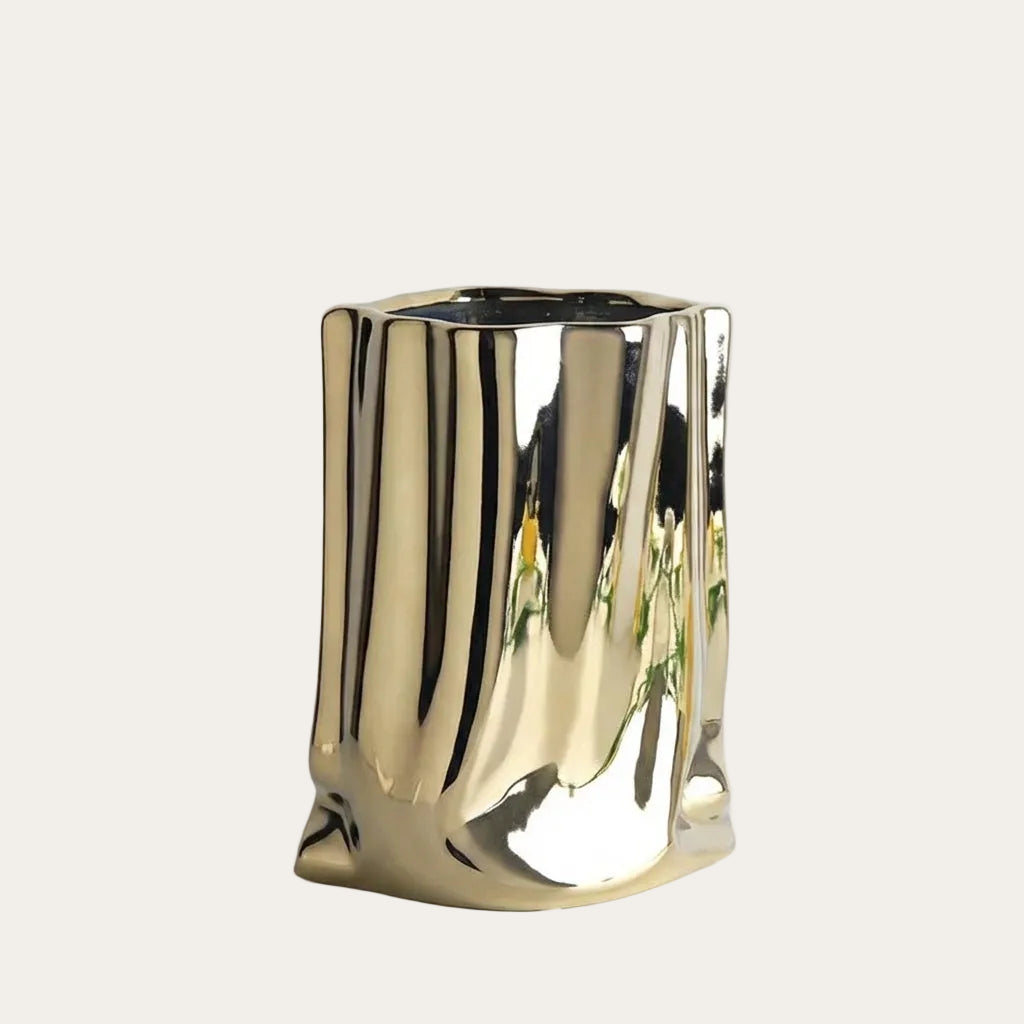 Sculptural Ruffled Ceramic Vase