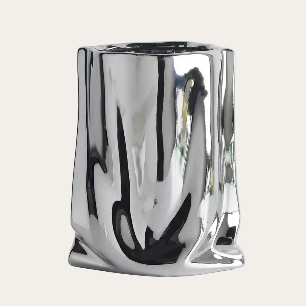 Sculptural Ruffled Ceramic Vase