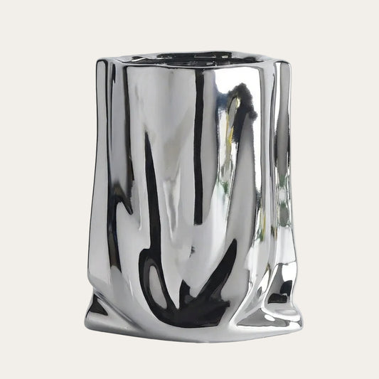 Sculptural Ruffled Ceramic Vase