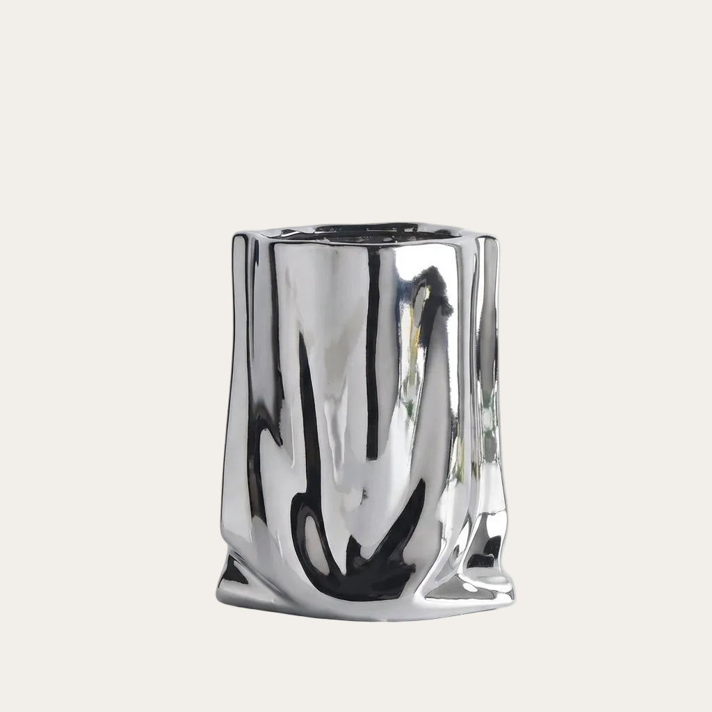 Sculptural Ruffled Ceramic Vase