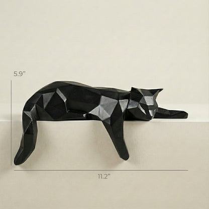 Modern Geometric Resin Cat Sculpture