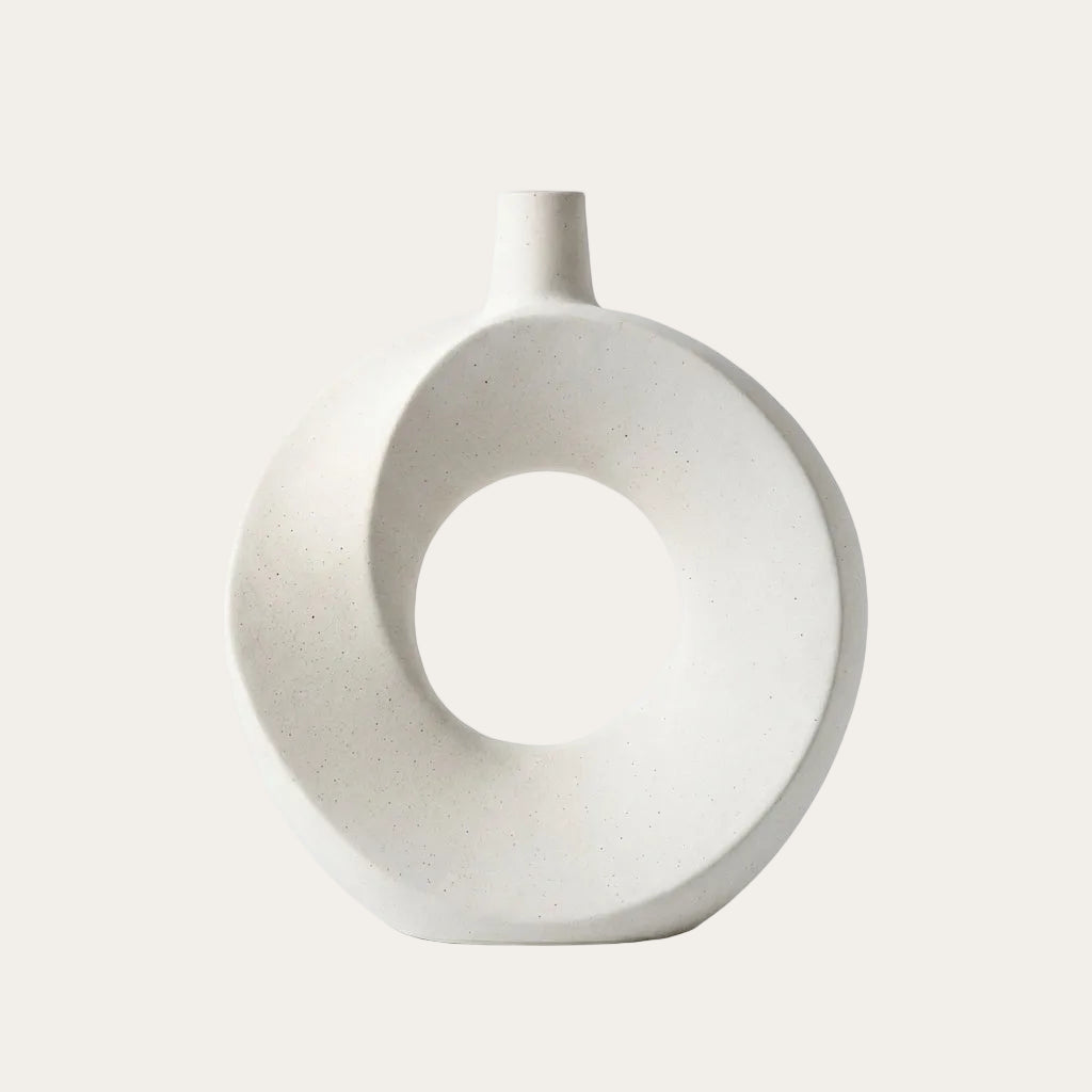 Sculptural Resin Vase — Circular Form