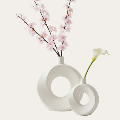 Sculptural Resin Vase — Circular Form