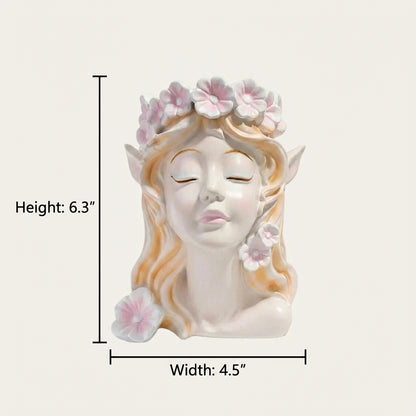 Floral Muse Resin Bust Vase