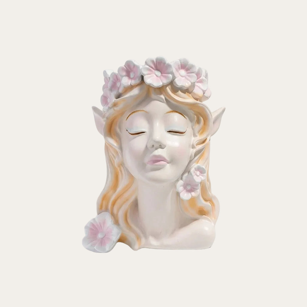 Floral Muse Resin Bust Vase