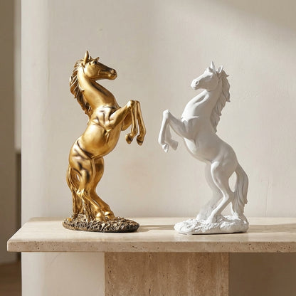 Modern Sculptural Resin Horse Accent