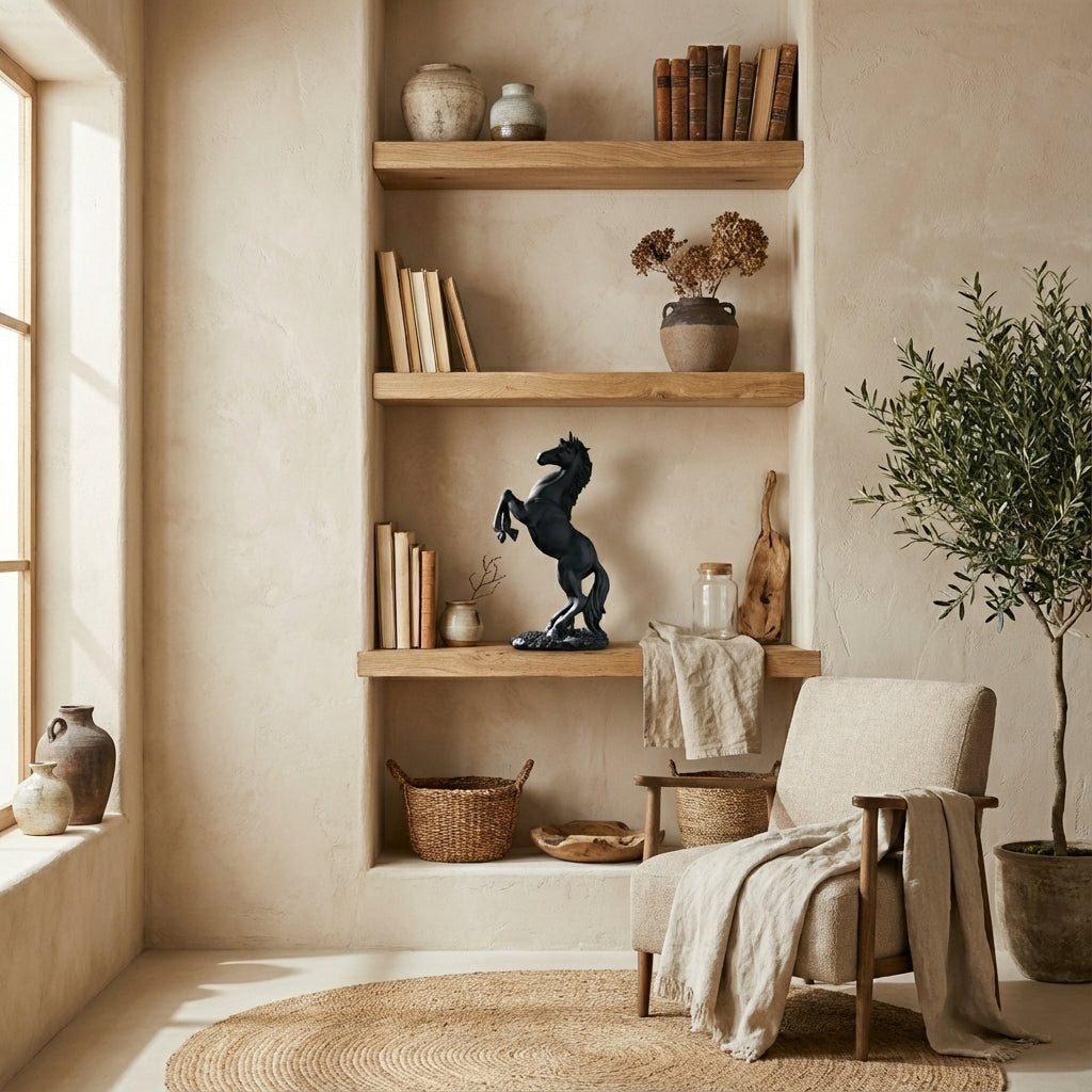 Modern Sculptural Resin Horse Accent