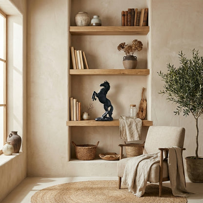 Modern Sculptural Resin Horse Accent