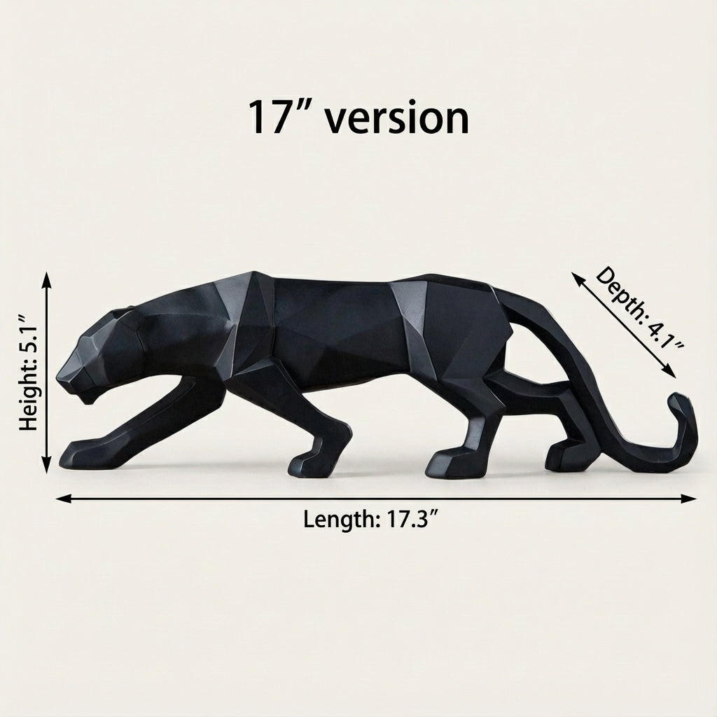 Modern Abstract Resin Panther Sculpture