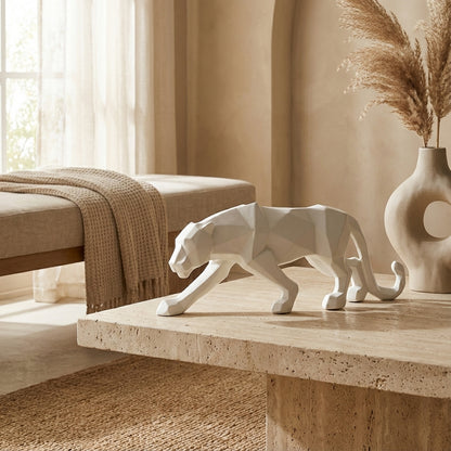 Modern Abstract Resin Panther Sculpture