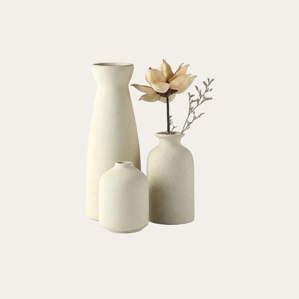 Ceramic Vase Trio — Soft Matte Silhouettes