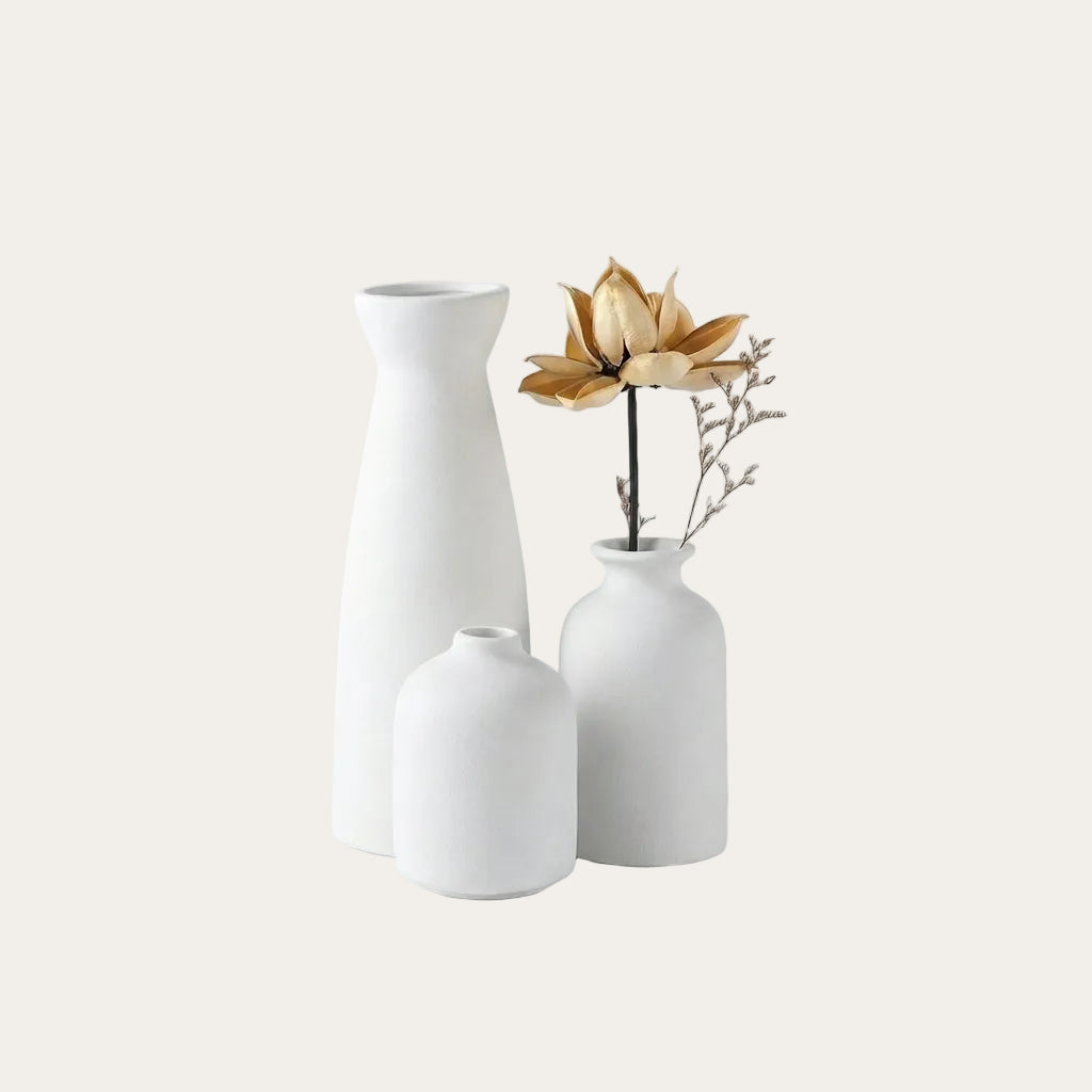 Ceramic Vase Trio — Soft Matte Silhouettes